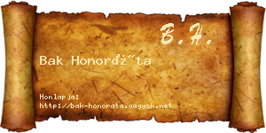 Bak Honoráta névjegykártya